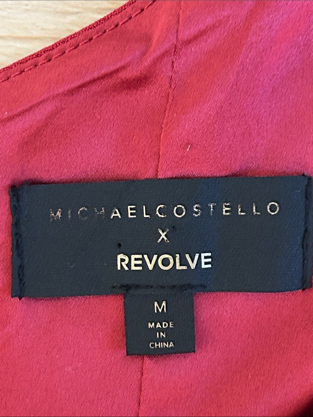 Michael Costello x REVOLVE Hanna Mini Dress one-shoulder asymmetrical Red size M - Picture 9 of 16
